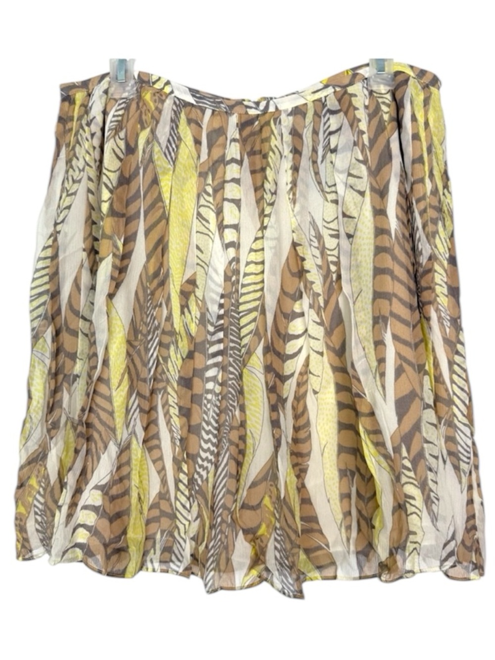 NWT Club Monaco Molli Silk Feather Print Mini Skirt A-Line Size 12